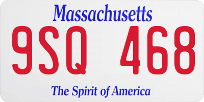 MA license plate 9SQ468