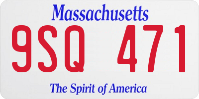 MA license plate 9SQ471