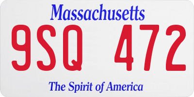 MA license plate 9SQ472