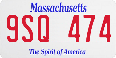 MA license plate 9SQ474