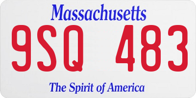 MA license plate 9SQ483