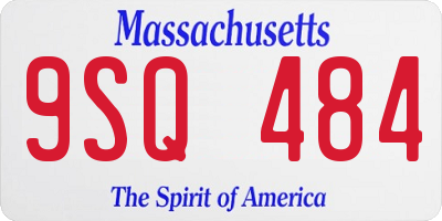 MA license plate 9SQ484