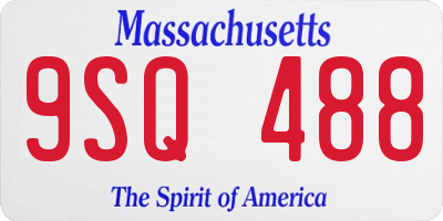 MA license plate 9SQ488