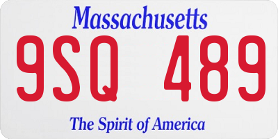 MA license plate 9SQ489