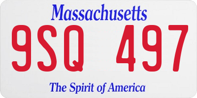 MA license plate 9SQ497