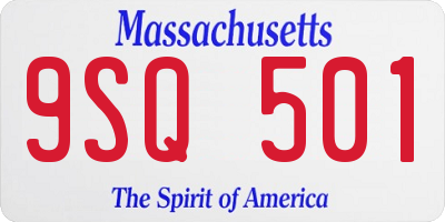 MA license plate 9SQ501