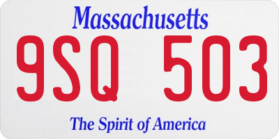 MA license plate 9SQ503