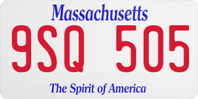 MA license plate 9SQ505