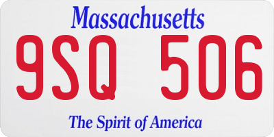 MA license plate 9SQ506