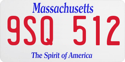 MA license plate 9SQ512