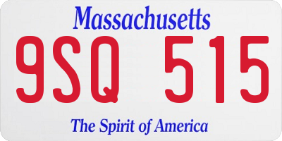 MA license plate 9SQ515