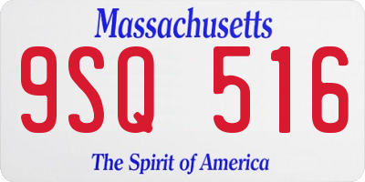 MA license plate 9SQ516