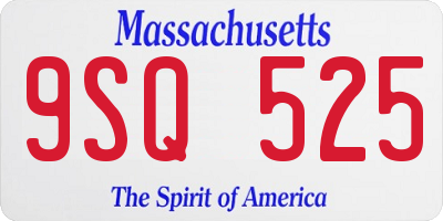 MA license plate 9SQ525