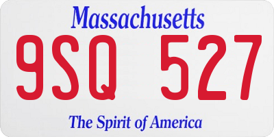 MA license plate 9SQ527