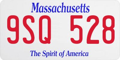 MA license plate 9SQ528
