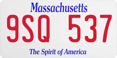 MA license plate 9SQ537