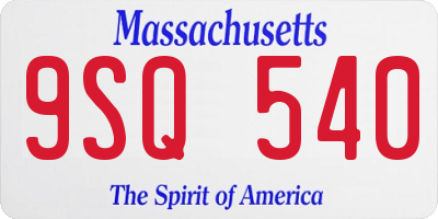 MA license plate 9SQ540