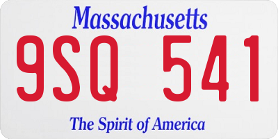 MA license plate 9SQ541