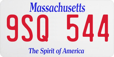 MA license plate 9SQ544