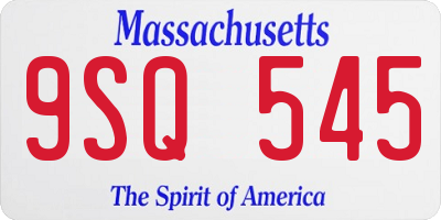 MA license plate 9SQ545