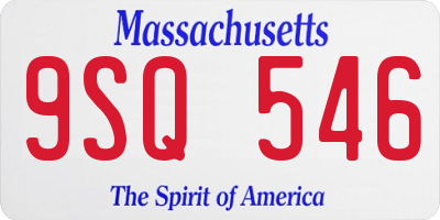 MA license plate 9SQ546