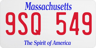 MA license plate 9SQ549