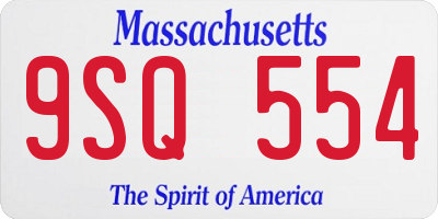 MA license plate 9SQ554