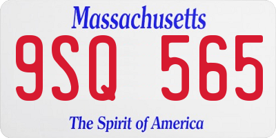 MA license plate 9SQ565