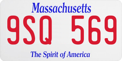 MA license plate 9SQ569