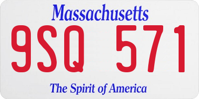 MA license plate 9SQ571