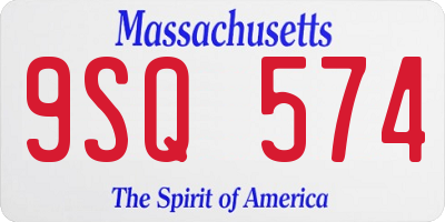 MA license plate 9SQ574
