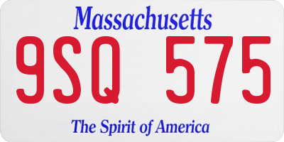 MA license plate 9SQ575