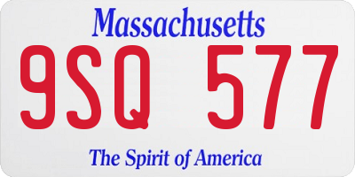 MA license plate 9SQ577