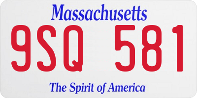 MA license plate 9SQ581