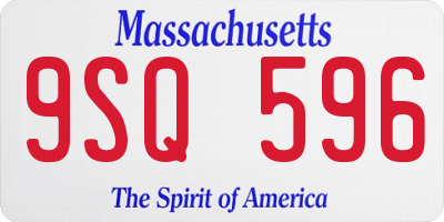 MA license plate 9SQ596