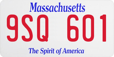 MA license plate 9SQ601