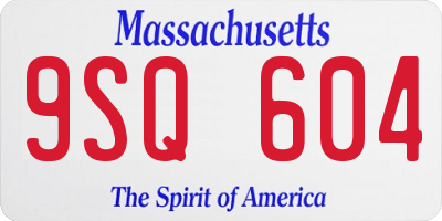 MA license plate 9SQ604