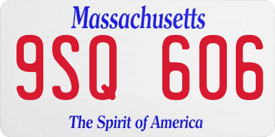 MA license plate 9SQ606