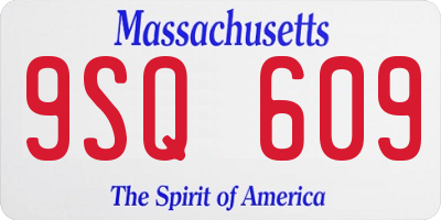 MA license plate 9SQ609