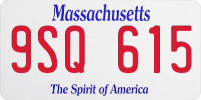MA license plate 9SQ615