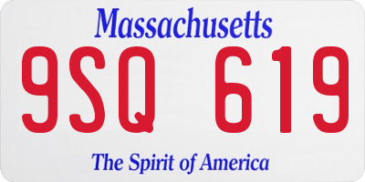 MA license plate 9SQ619