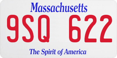 MA license plate 9SQ622