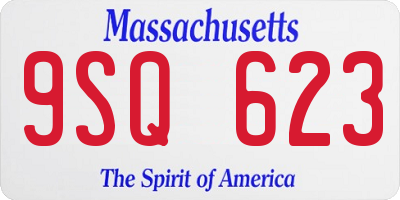 MA license plate 9SQ623