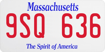 MA license plate 9SQ636