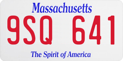MA license plate 9SQ641