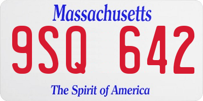 MA license plate 9SQ642