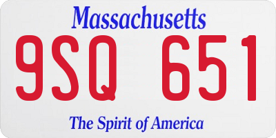 MA license plate 9SQ651