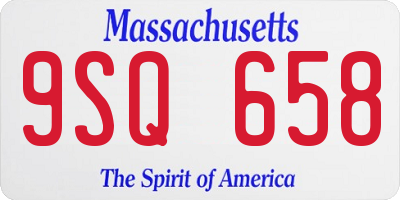 MA license plate 9SQ658