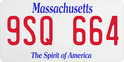 MA license plate 9SQ664