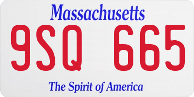 MA license plate 9SQ665